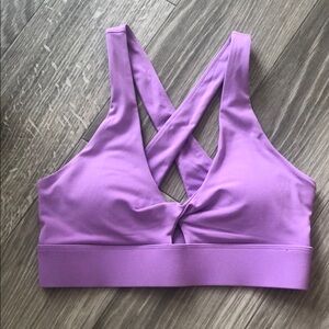 Lavender Cross-Back Sports Bra